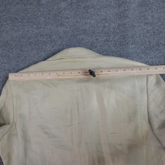 Faconnable Sport Coat 40R Beige Solid 100% Linen 3 Button Half Lined - Picture 10 of 11